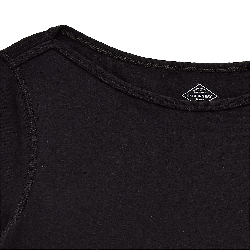 St. John's Bay Womens Easy-on + Easy-off Boat Neck Short Sleeve Adaptive T-Shirt