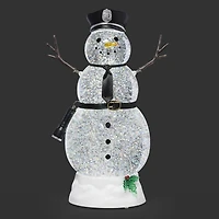 Roman 11"H Lighted Swirl Snowman Police Christmas Tabletop Decor