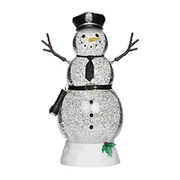 Roman 11"H Lighted Swirl Snowman Police Christmas Tabletop Decor
