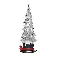 Roman 13"H Lighted Swirl Top Hat With Cardinal Christmas Tabletop Decor
