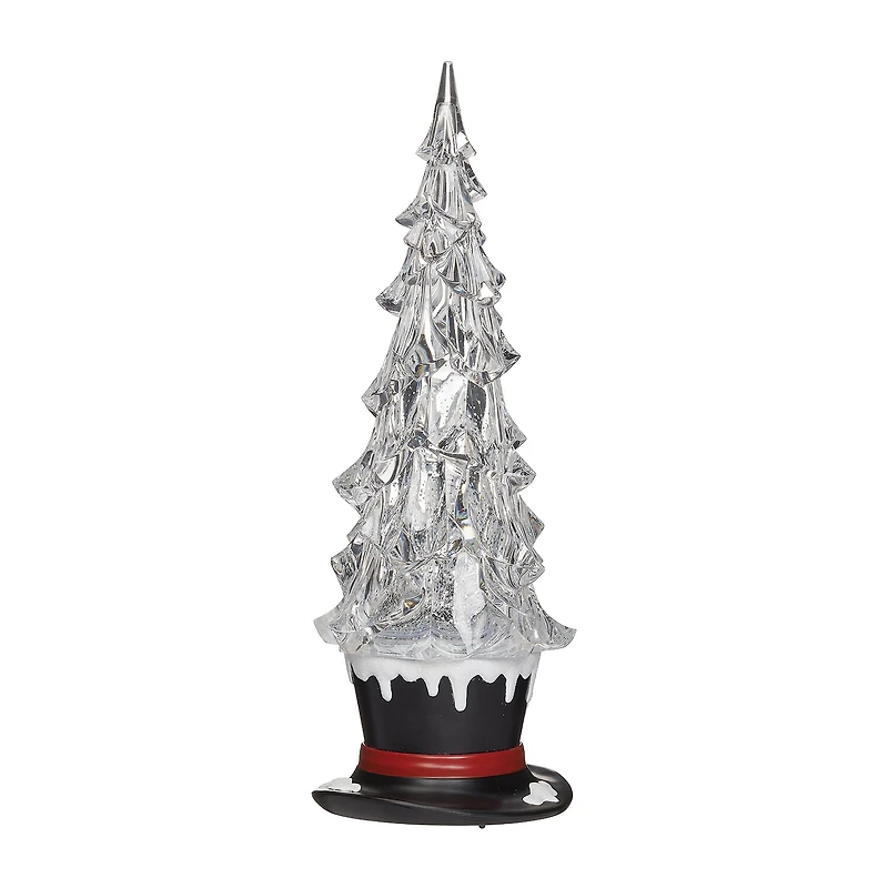 Roman 13"H Lighted Swirl Top Hat With Cardinal Christmas Tabletop Decor