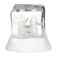 Roman 5"H Lighted Swirl Polar Bears Christmas Tabletop Decor