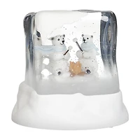 Roman 5"H Lighted Swirl Polar Bears Christmas Tabletop Decor