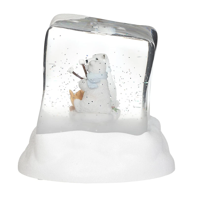Roman 5"H Lighted Swirl Polar Bears Christmas Tabletop Decor