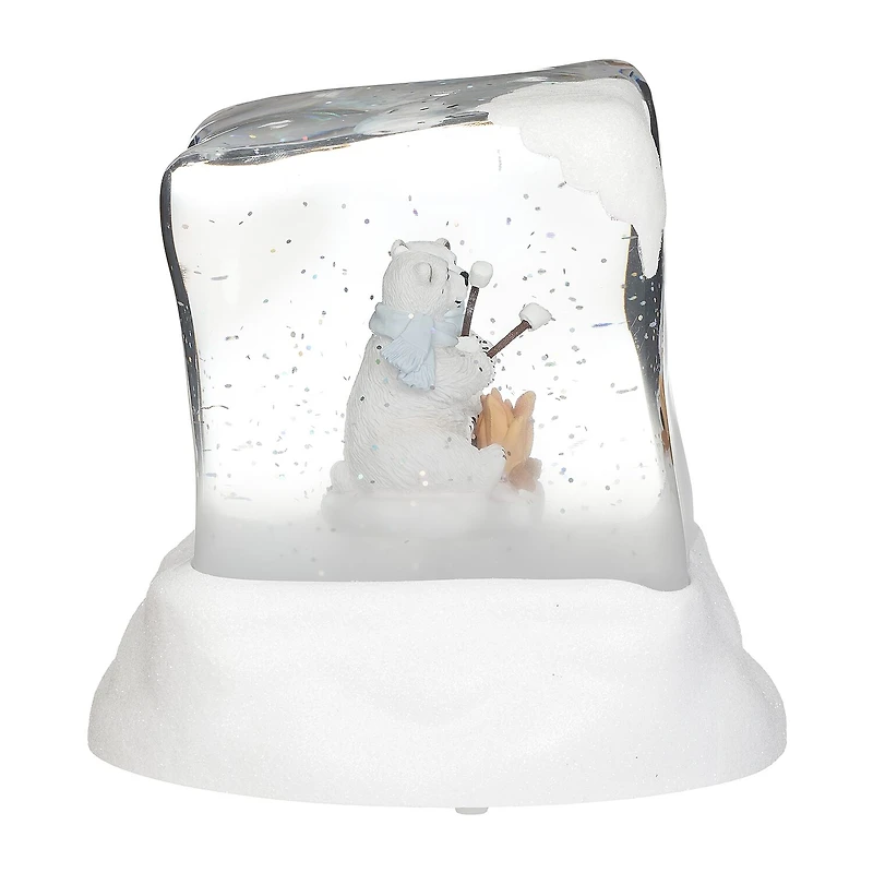 Roman 5"H Lighted Swirl Polar Bears Christmas Tabletop Decor