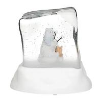 Roman 5"H Lighted Swirl Polar Bears Christmas Tabletop Decor