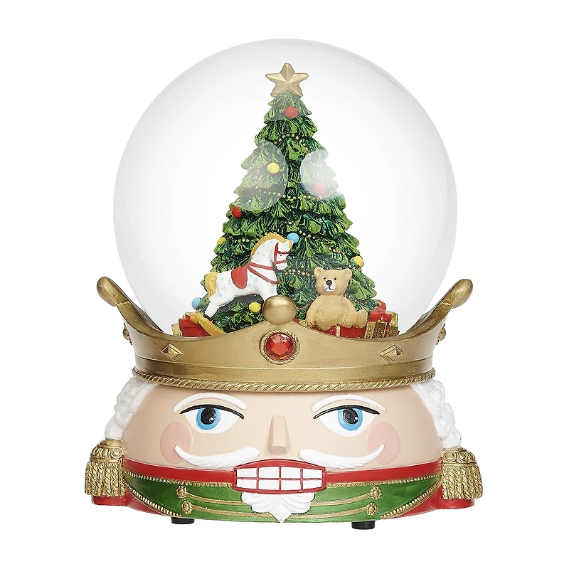 Roman 7"H Musical Nutcracker Head Dome Christmas Tabletop Decor