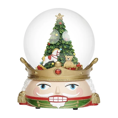 Roman 7"H Musical Nutcracker Head Dome Christmas Tabletop Decor