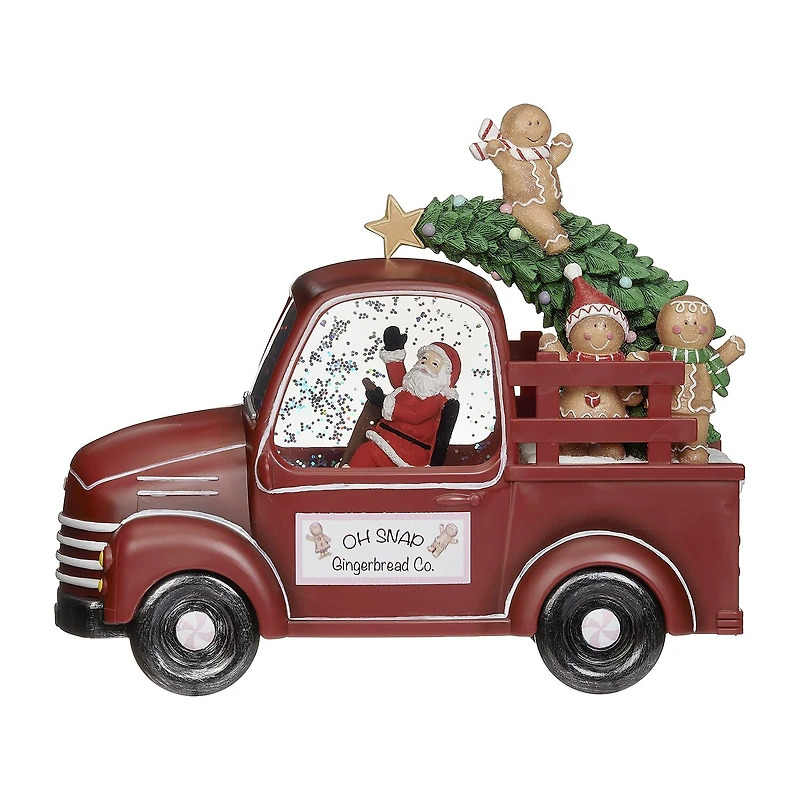 Roman 8"H Lighted Swirl Gingerbread Truck Christmas Tabletop Decor