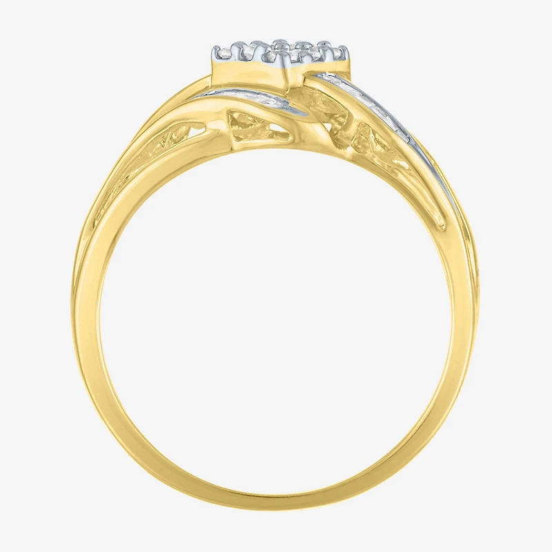 Womens 1/3 CT. T.W. Natural White Diamond 10K Gold Cocktail Ring