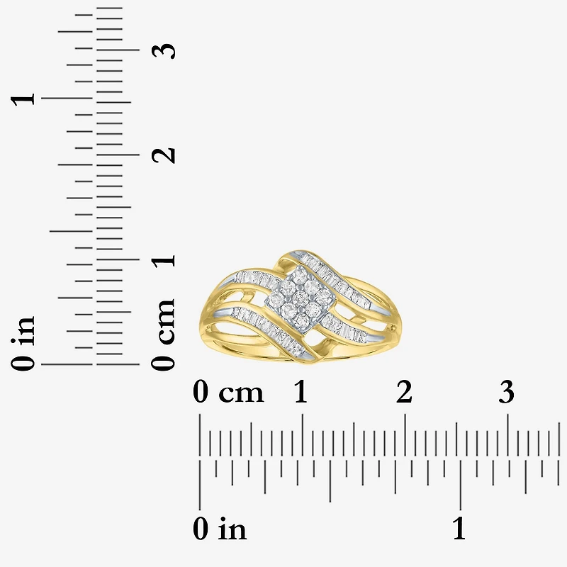 Womens 1/3 CT. T.W. Natural White Diamond 10K Gold Cocktail Ring