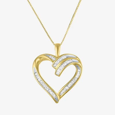 1/3 CT.T.W. Natural Diamond 10K Yellow Gold Heart Pendant Necklace