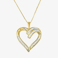 1/3 CT.T.W. Natural Diamond 10K Yellow Gold Heart Pendant Necklace