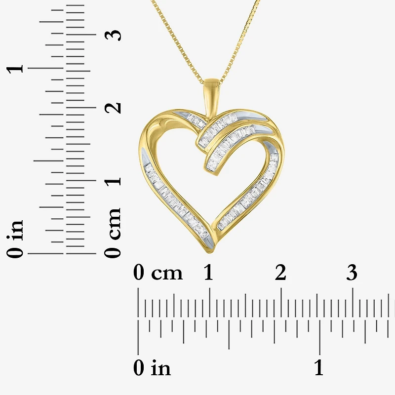 1/3 CT.T.W. Natural Diamond 10K Yellow Gold Heart Pendant Necklace