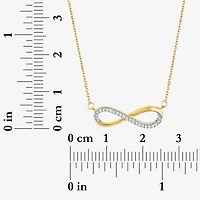 G-H / Si2-I1 Womens Diamond Accent Lab Grown White Diamond 10K Gold Infinity 16 Inch Pendant Necklace