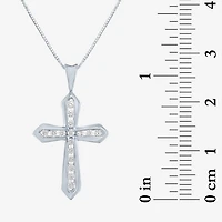 (G-H / Si2-I1) Womens 1/3 CT. T.W. Lab Grown White Diamond 10K Gold Cross 18 Inch Pendant Necklace