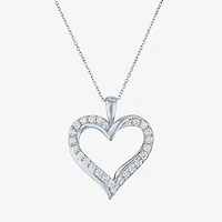 G-H / Si2-I1) Womens 1/3 CT. T.W. Lab Grown White Diamond 10K Gold Heart 18 Inch Pendant Necklace