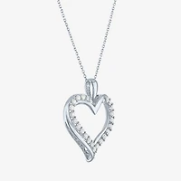 G-H / Si2-I1) Womens 1/3 CT. T.W. Lab Grown White Diamond 10K Gold Heart 18 Inch Pendant Necklace