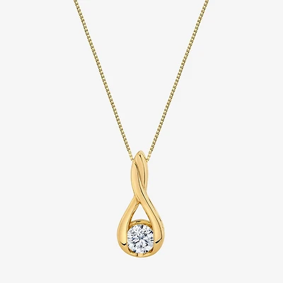 I-J/Vs1-Vs2) Womens 1 CT. T.W. Lab Grown White Diamond 14K Gold 18 Inch Pendant Necklace