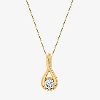 I-J/Vs1-Vs2) Womens 1 CT. T.W. Lab Grown White Diamond 14K Gold 18 Inch Pendant Necklace