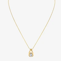 (I-J/Vs1-Vs2) Womens 1 CT. T.W. Lab Grown White Diamond 14K Gold Pear 18 Inch Pendant Necklace