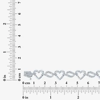 1/10 CT. TW. Diamond Sterling Silver Heart Tennis Bracelet