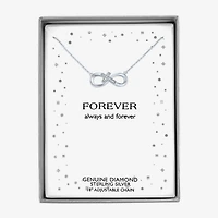 Sideways G-H / Si2-I1 Womens Diamond Accent Lab Grown White Diamond Accent Sterling Silver Infinity 16 Inch Pendant Necklace