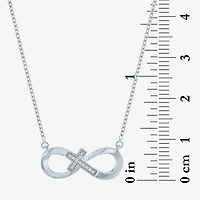 Sideways G-H / Si2-I1 Womens Diamond Accent Lab Grown White Diamond Accent Sterling Silver Infinity 16 Inch Pendant Necklace