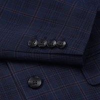 Haggar JMH Mens Slim Fit Plaid Suit Jacket