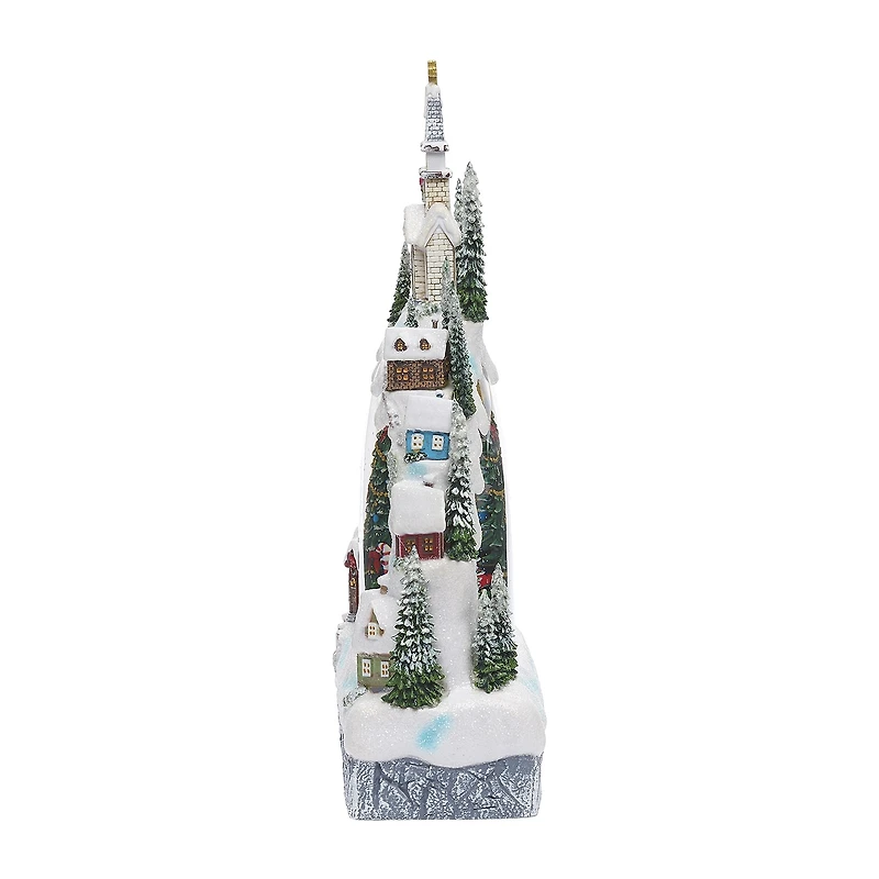 Roman 11.25in Lighted Swirl Village Christmas Tabletop Decor