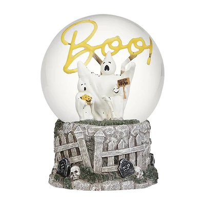 Roman 7"H Lighted Ghost Dome With Boo Light Halloween Tabletop Decor