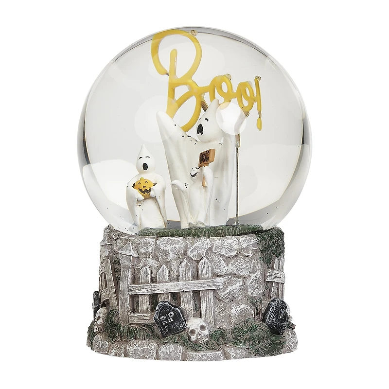 Roman 7"H Lighted Ghost Dome With Boo Light Halloween Tabletop Decor