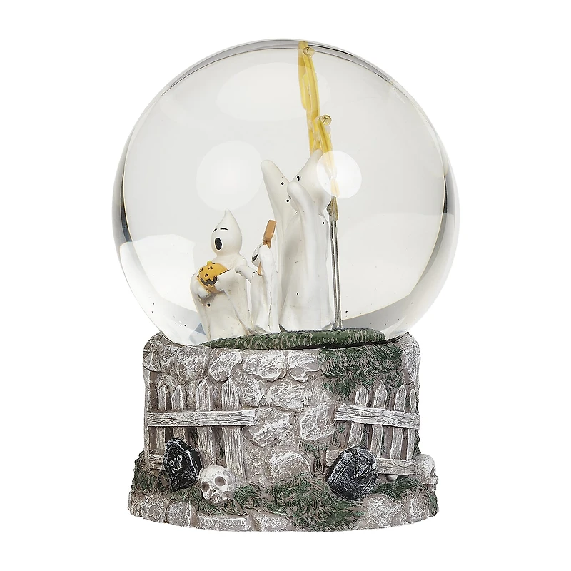 Roman 7"H Lighted Ghost Dome With Boo Light Halloween Tabletop Decor