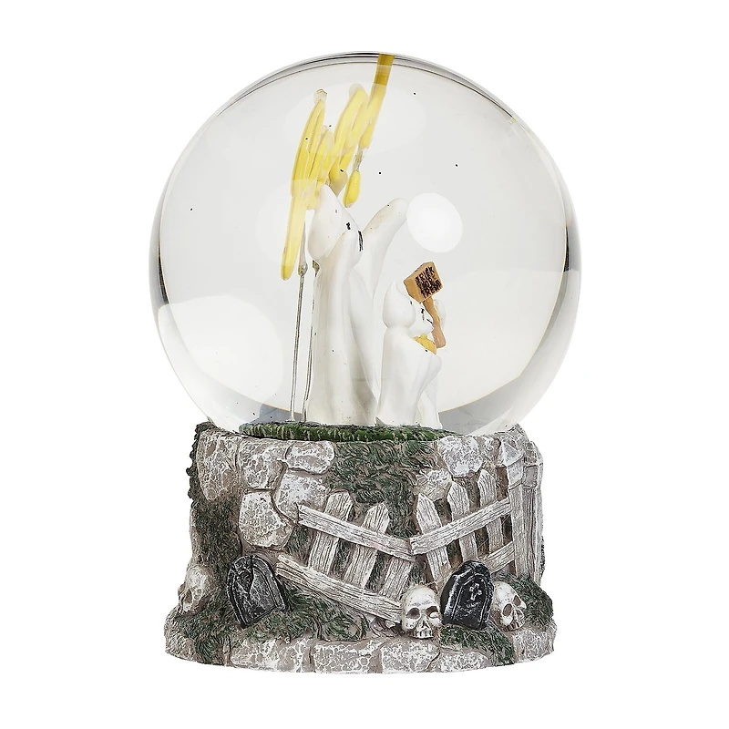 Roman 7"H Lighted Ghost Dome With Boo Light Halloween Tabletop Decor