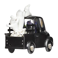 Roman 7"H Lighted Swirl Witch Truck With Ghosts Halloween Tabletop Decor
