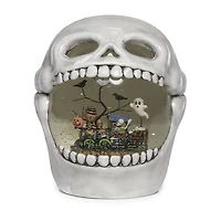 Roman 7" Lighted Skull Swirl Halloween Tabletop Decor