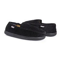 Muk Luks Corduroy Moccasin Mens Memory Foam Slip Resistant Slip-On Slippers