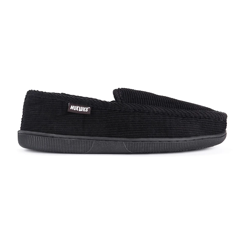 Muk Luks Corduroy Moccasin Mens Memory Foam Slip Resistant Slip-On Slippers