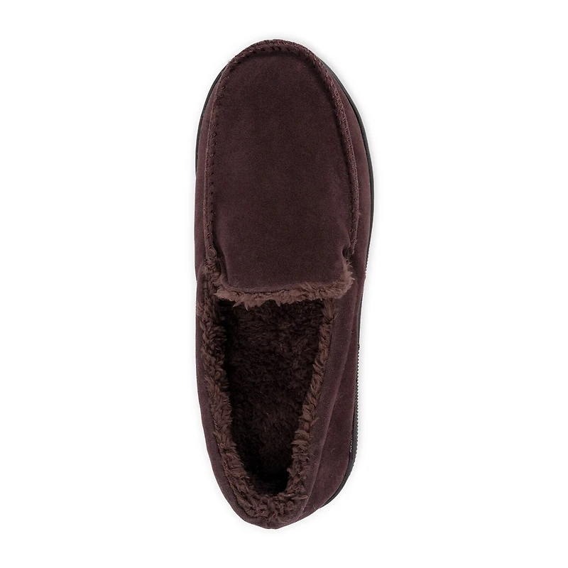 Muk Luks Faux Suede Moccasin Mens Memory Foam Slip Resistant Slip-On Slippers