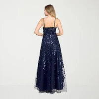 Trixxi Womens Juniors Sweetheart Neck Sequin Floral Ball Gown