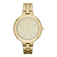 Liz Claiborne® Womens Gold-Tone Quilted Watch