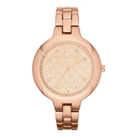 Liz Claiborne® Womens Rose-Tone Quilted Watch