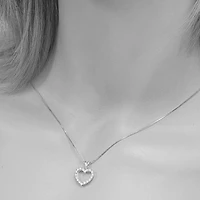 Womens 1/4 CT. T.W. Natural White Diamond 10K Gold Heart 18 Inch Pendant Necklace