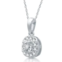 Womens 1/4 CT. T.W. Natural White Diamond 10K Gold Cushion 18 Inch Pendant Necklace