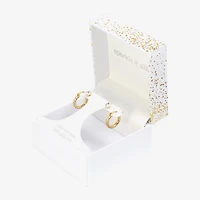 Sparkle Allure Womens Cubic Zirconia 14K Gold Over Brass 2 Pair Earring Set