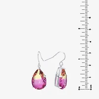 Sparkle Allure Womens Blue Pure Silver Over Brass Pear Drop Earrings