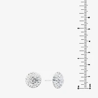 Silver Treasures Crystal Sterling Silver 12mm Stud Earrings