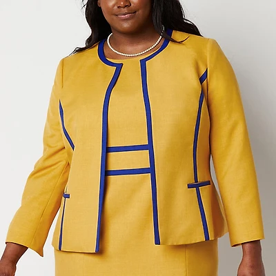 Black Label by Evan-Picone Womens Plus Classic Fit Suit Jacket