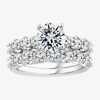 Signature By Modern Bride (F / VS2) Womens 4 CT. T.W. Lab Grown White Diamond 10K or 14K Gold Round Side Stone Bridal Set