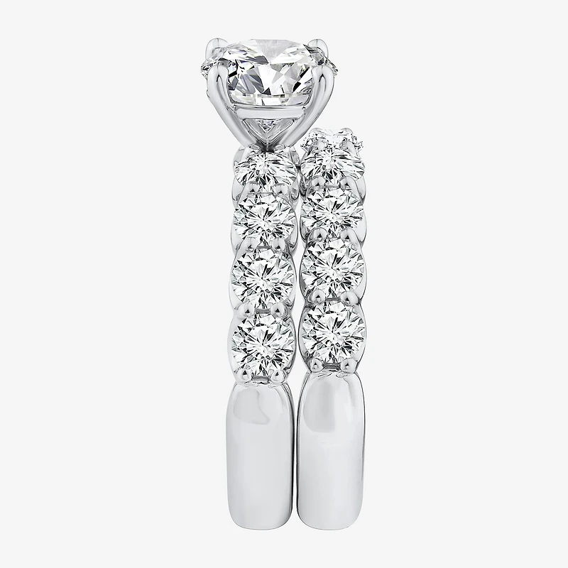 Signature By Modern Bride (F / VS2) Womens 4 CT. T.W. Lab Grown White Diamond 10K or 14K Gold Round Side Stone Bridal Set